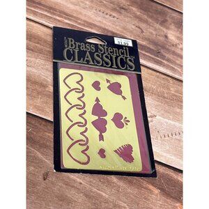 STE1020 HEARTS Nicole Classics Brass Stencil For Embossing & Stenciling